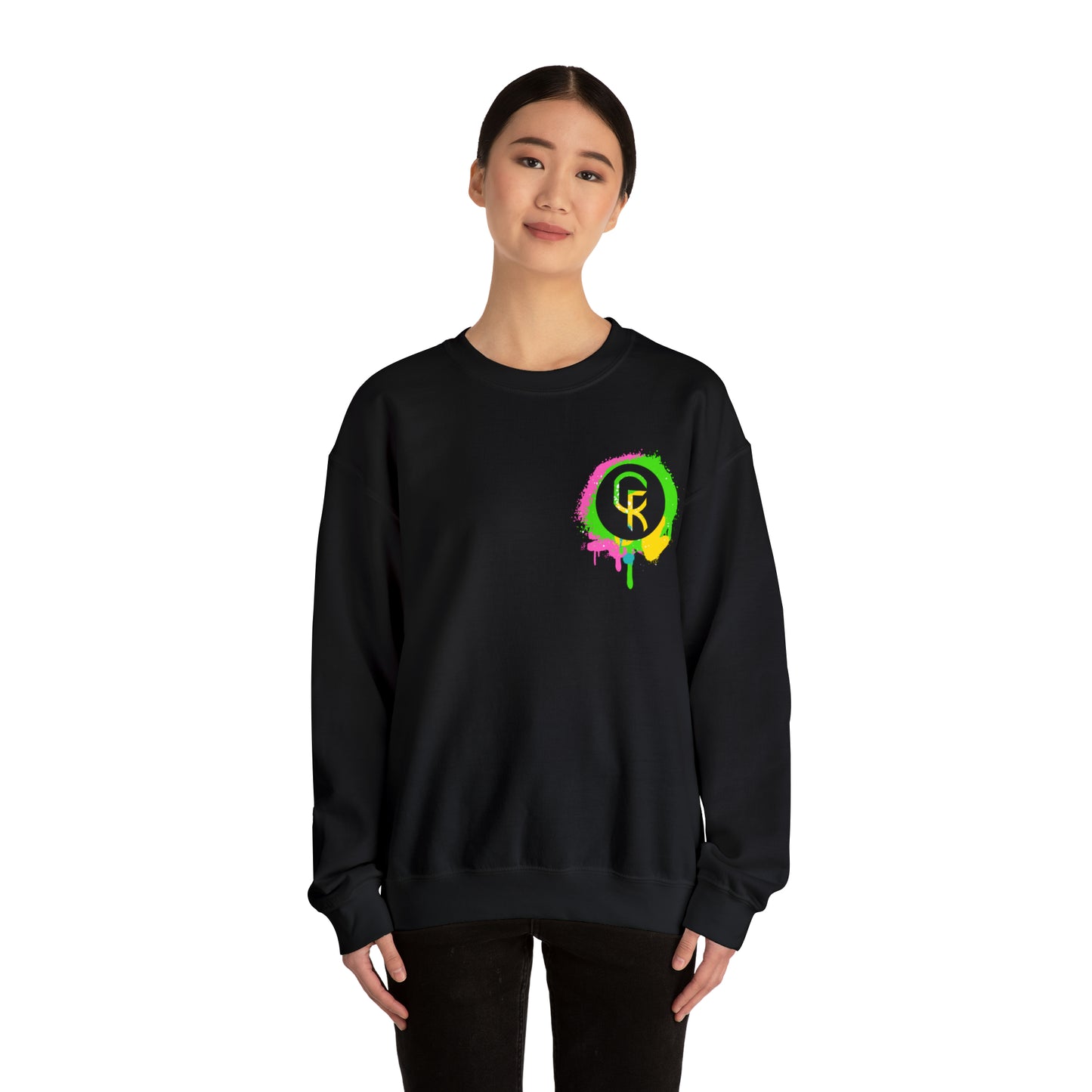 Paint Splatter Smiley Sweatshirt