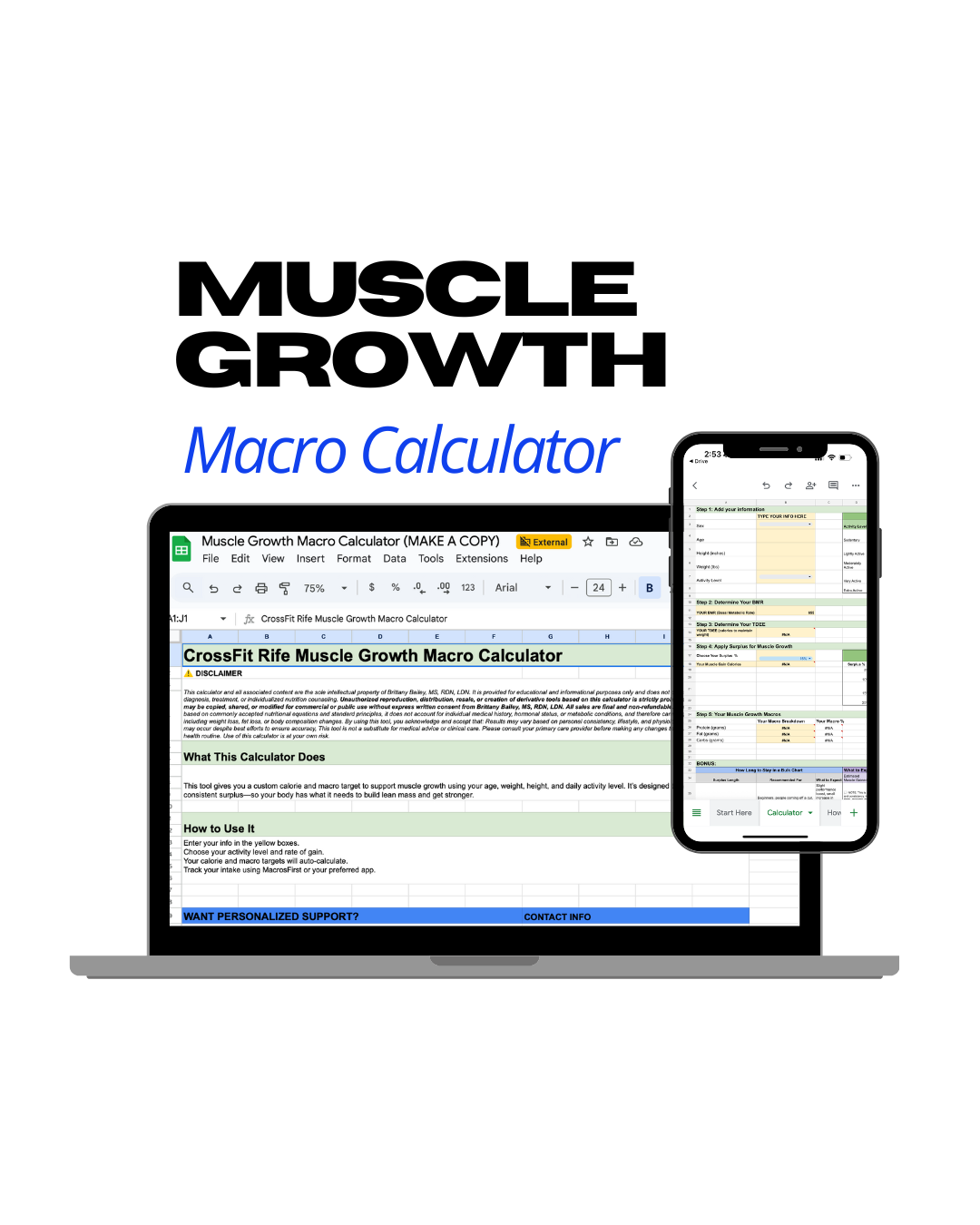 Rife Muscle Growth Macro Calculator